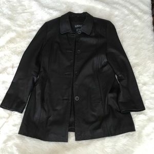 Casper Real Leather Jacket Coat Black Fitted Soft